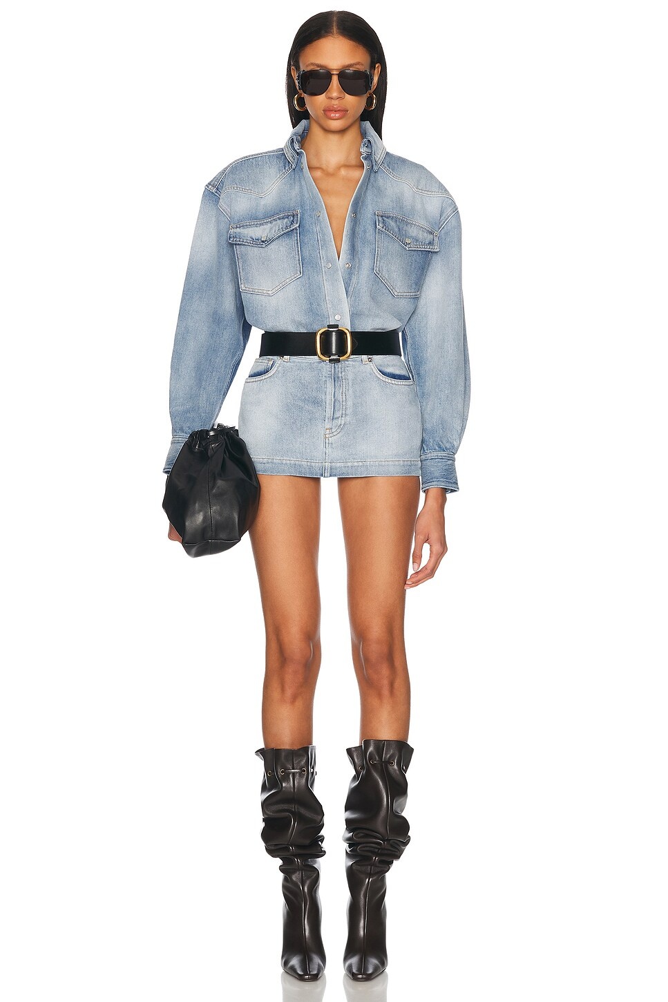 Denim Mini Skirt - 5