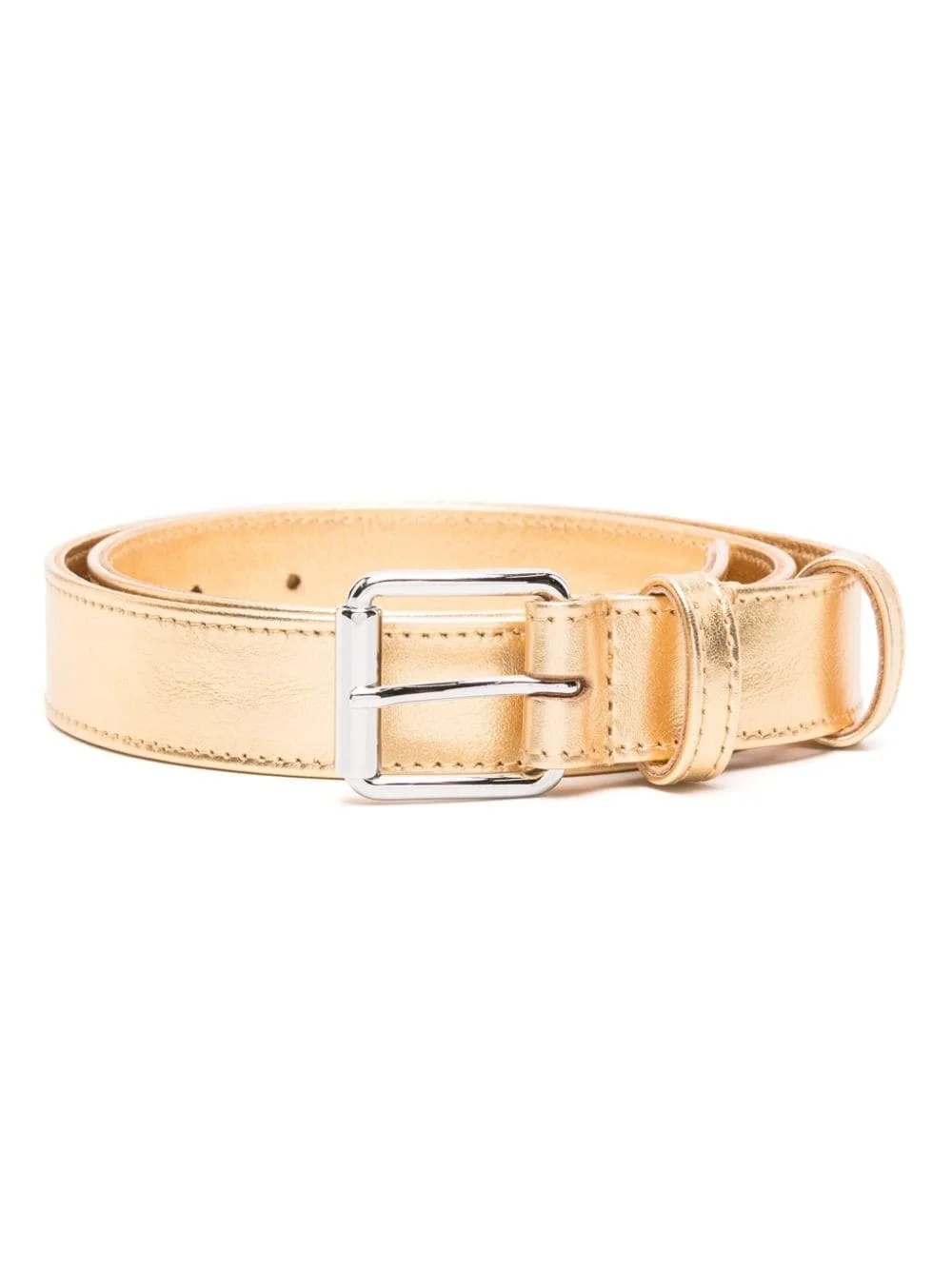 metallic leather belt - 1