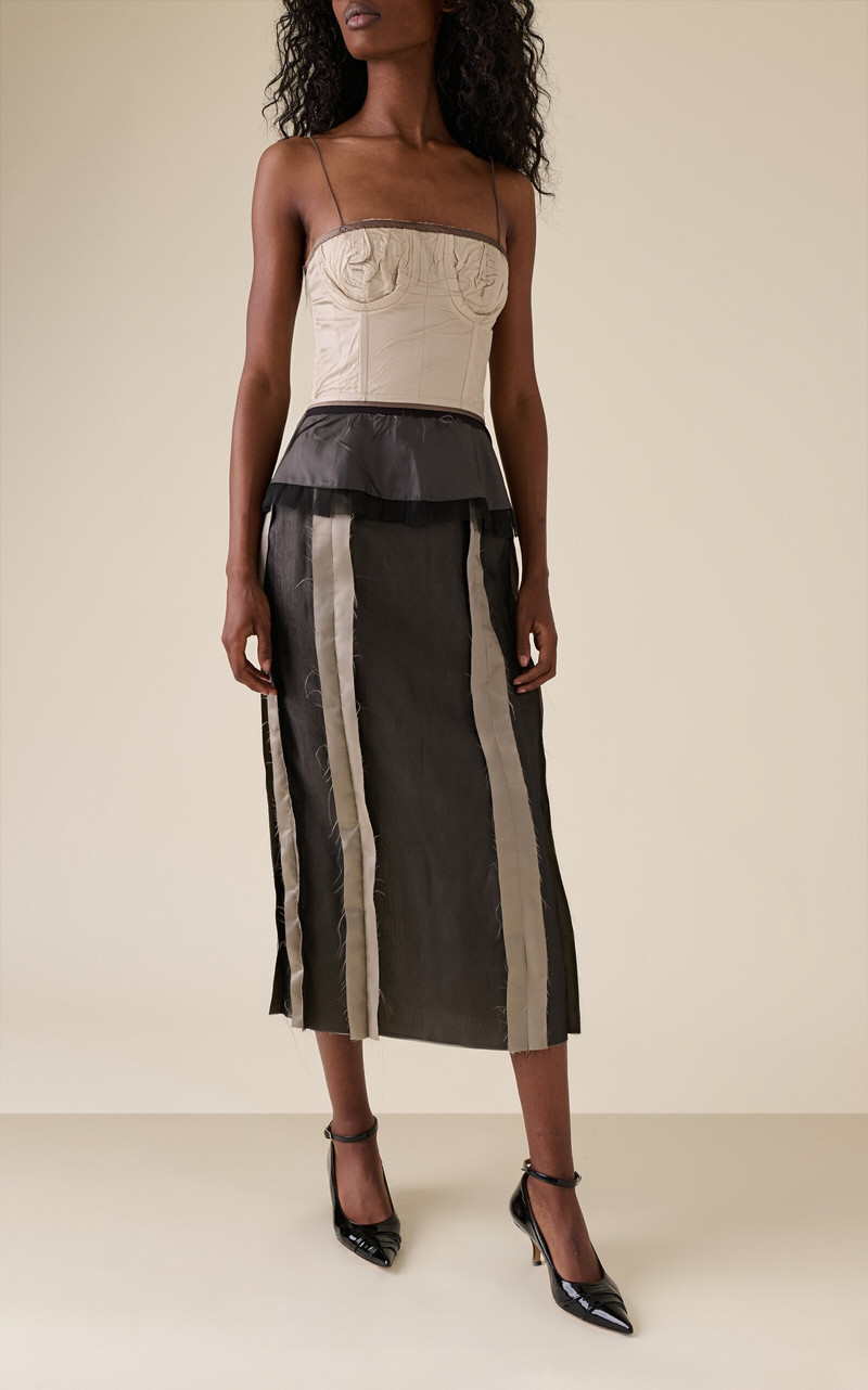 Maison Margiela Silk Midi Dress green outlook