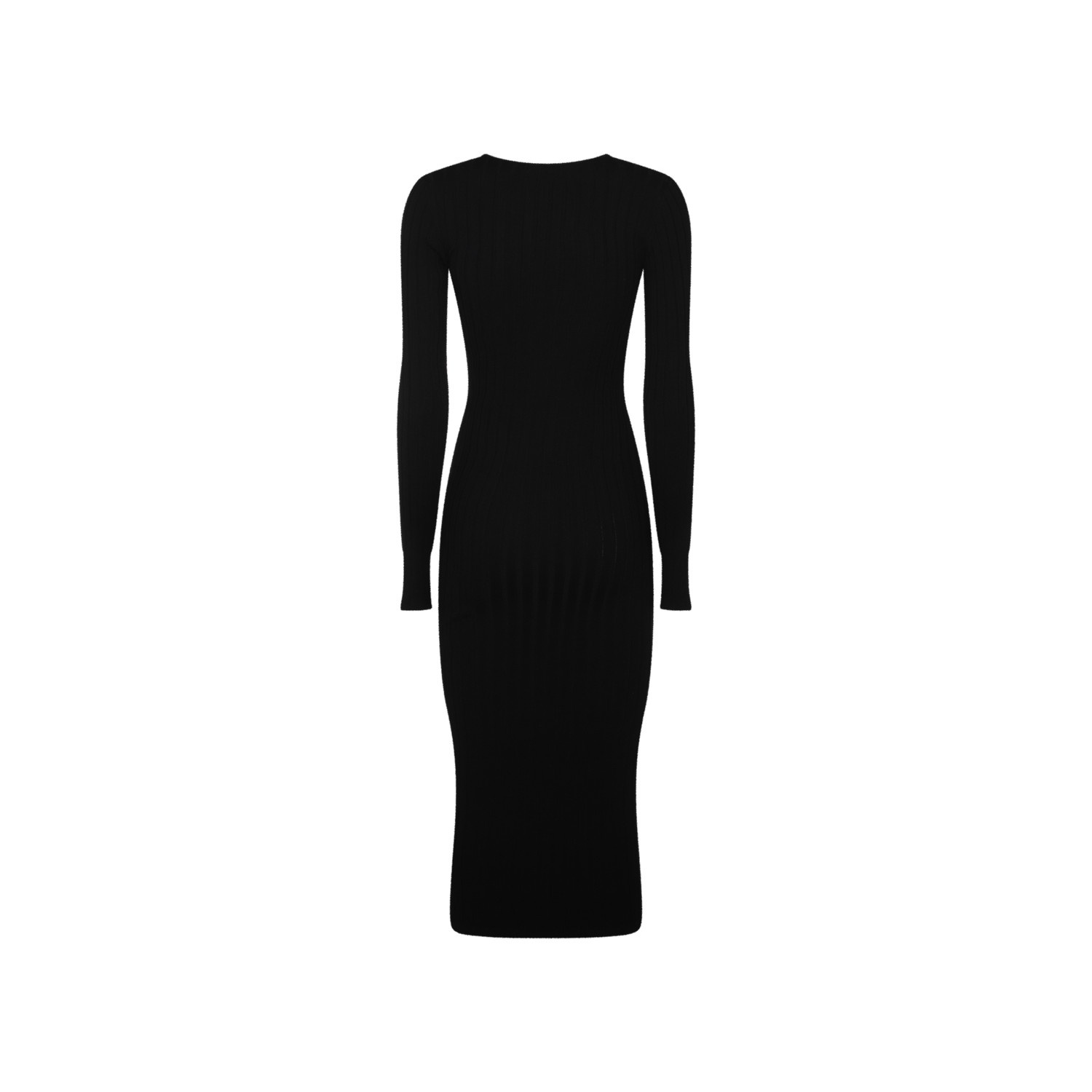 BLACK VISCOSE MIDI DRESS - 2