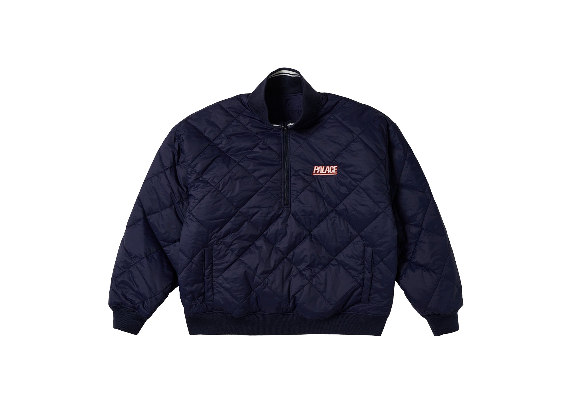 PALACE REVERSIBLE QUILTED SPORTS BOMBER NAVY | REVERSIBLE