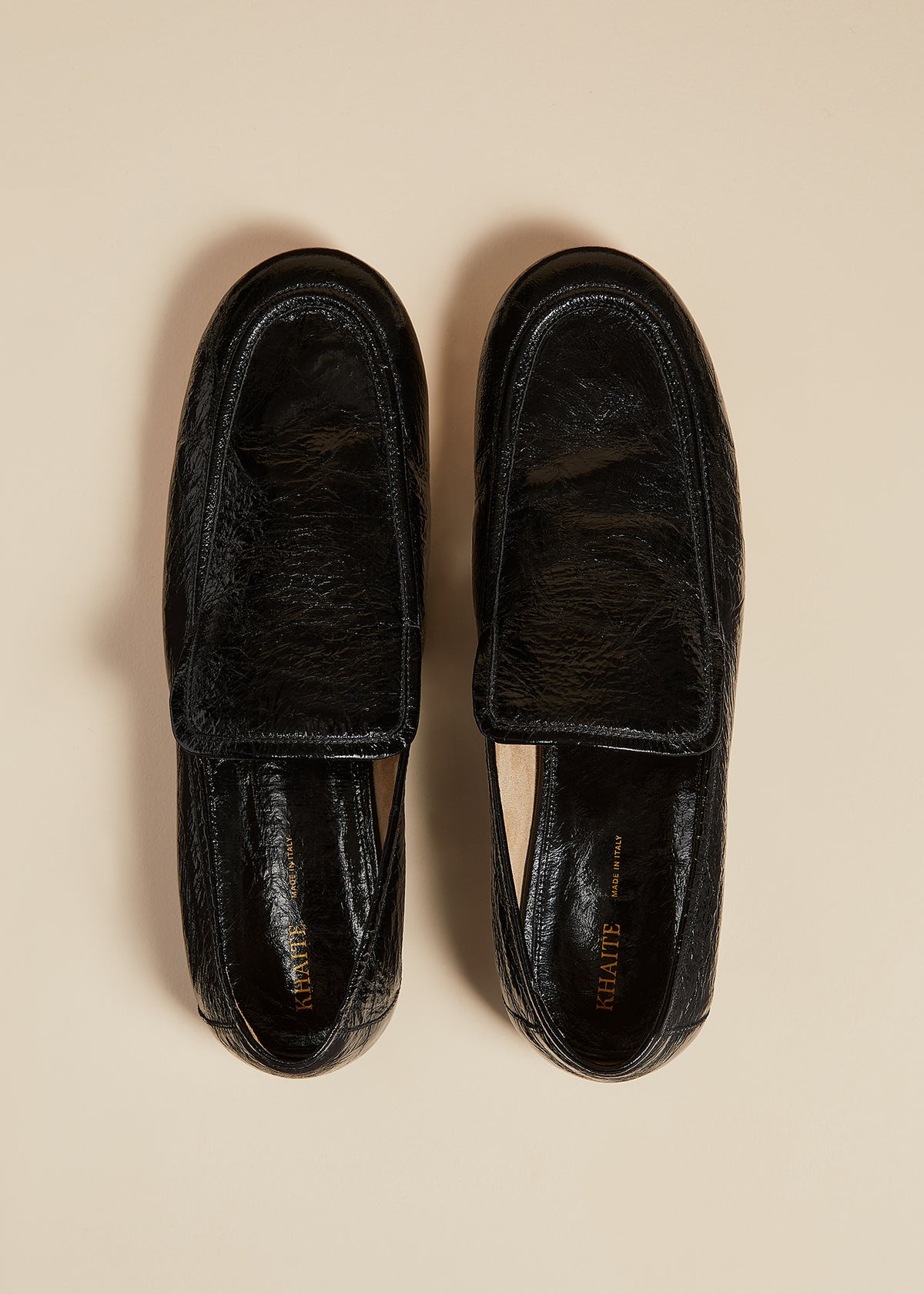 The Alessia Loafer in Black Crinkled Leather - 3