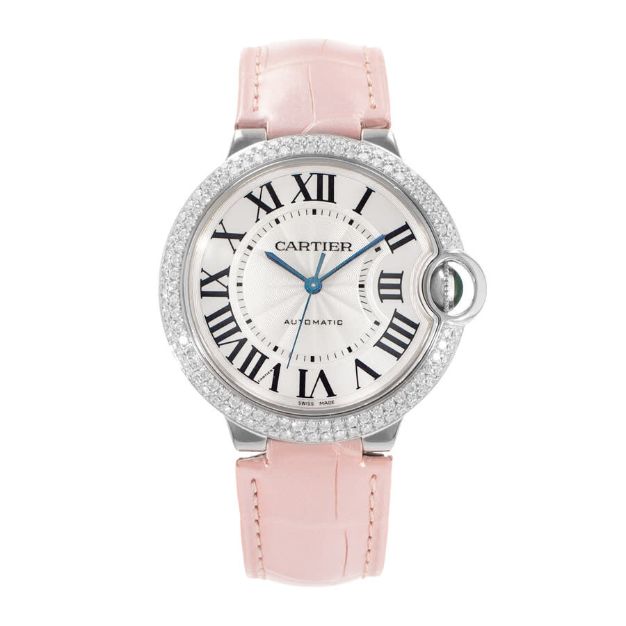 Pre-owned Cartier Ballon Bleu Automatic Diamond Silver Dial Ladies Watch WE9006Z3 - 2