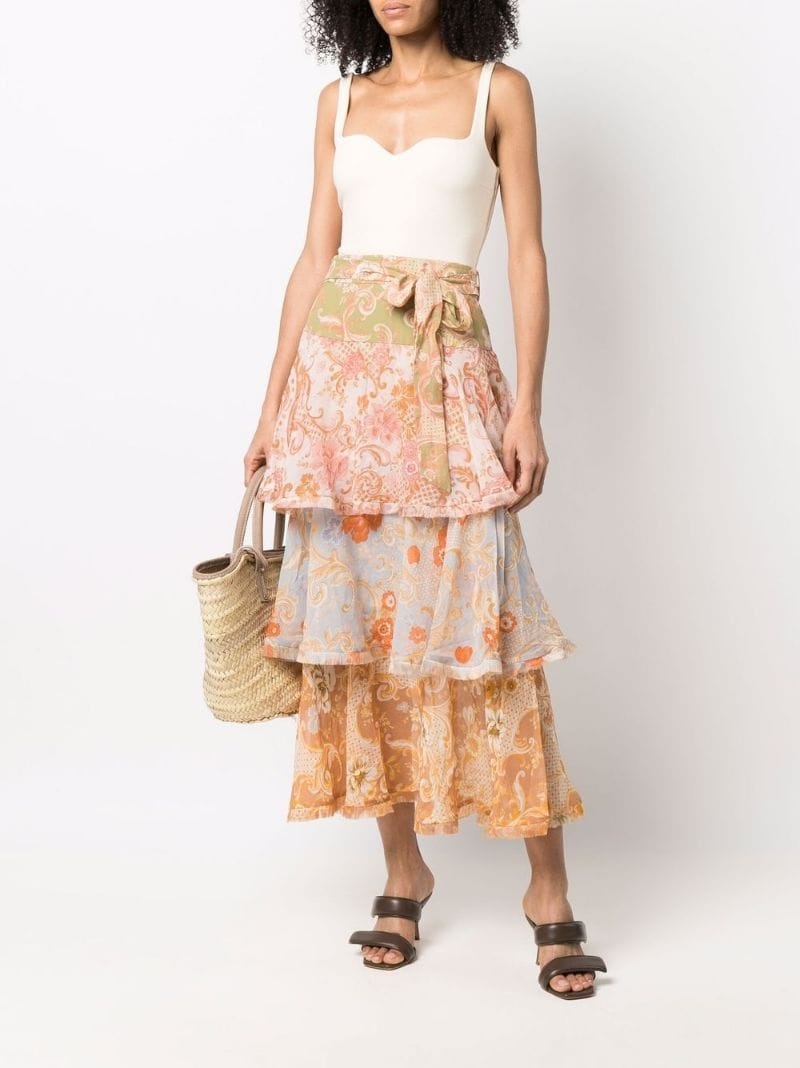 Postcard ruffled midi skirt - 2