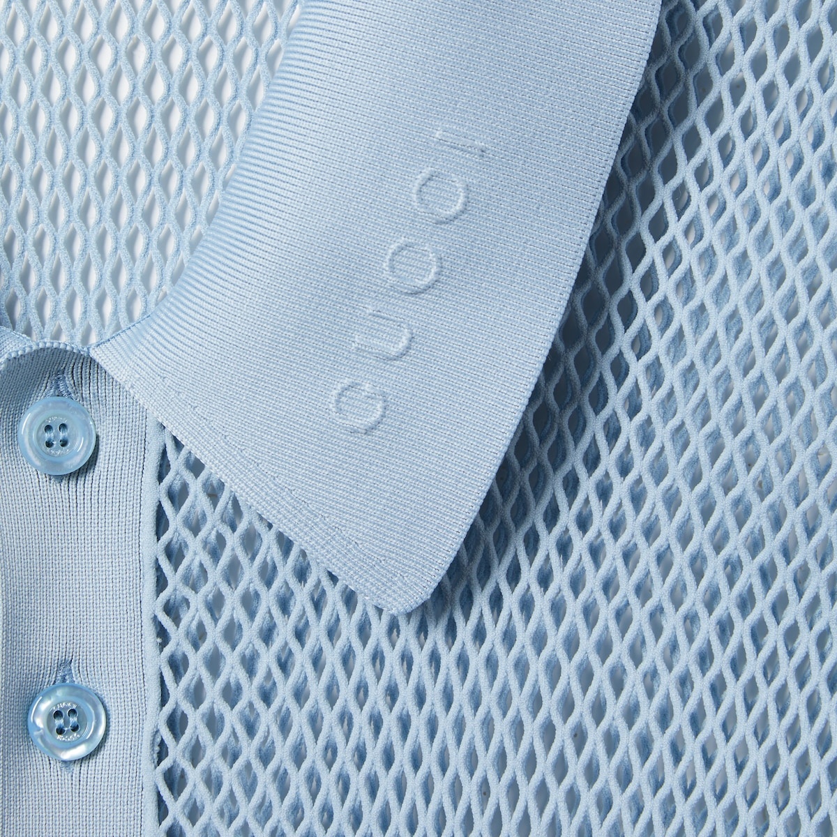 Embossed technical mesh polo top - 6
