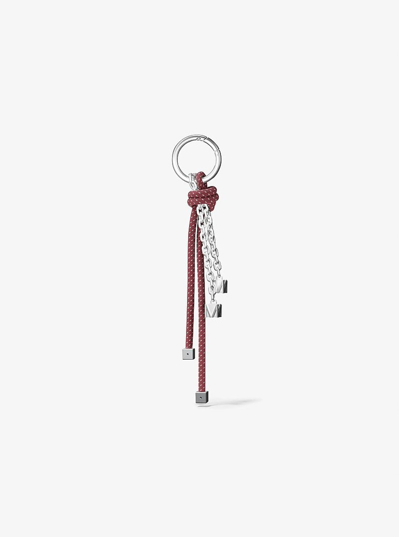 MICHAEL KORS Silver-Tone and Speckled Cord Bag Charm outlook