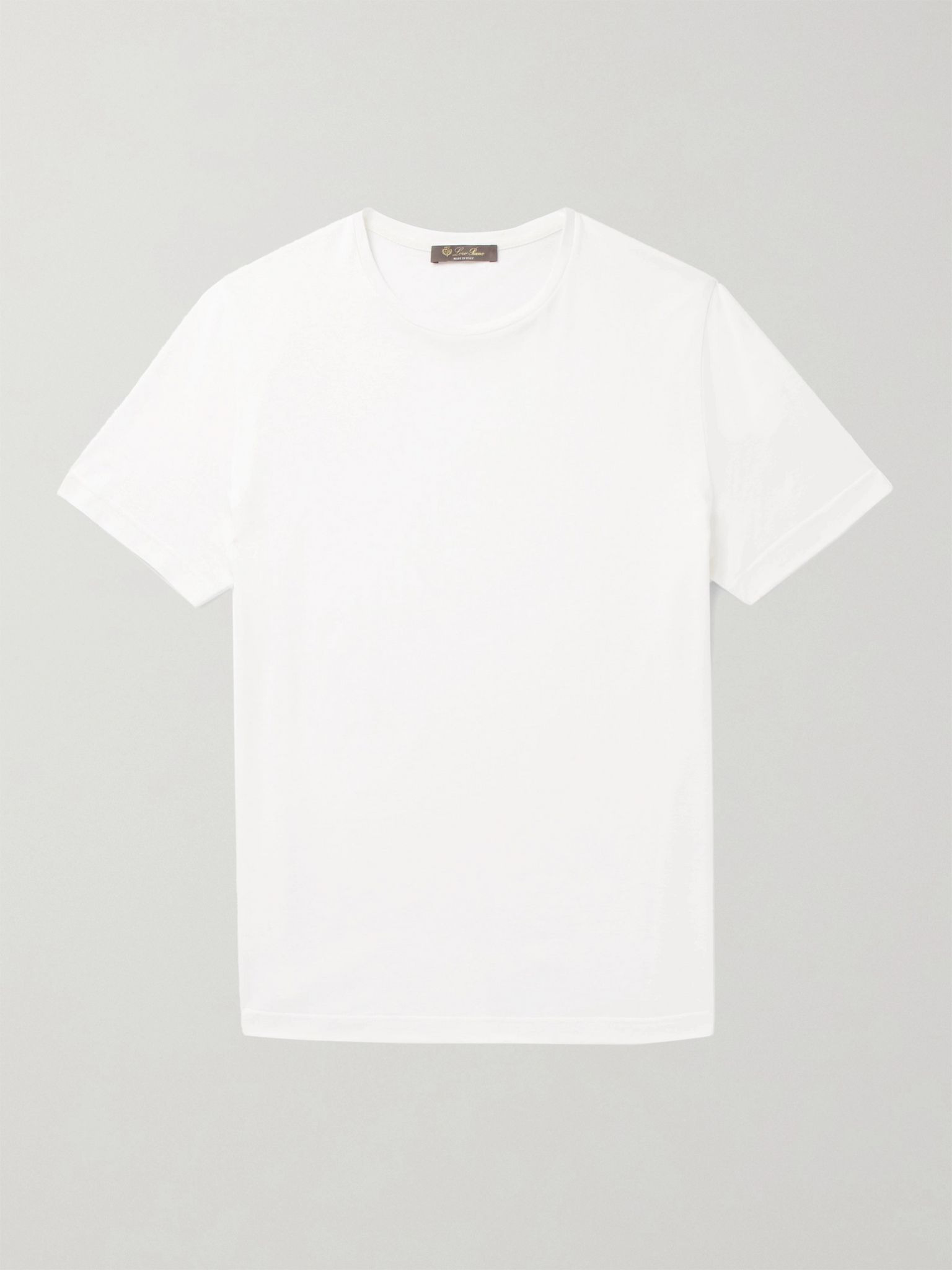 Slim-Fit Silk and Cotton-Blend Jersey T-Shirt White - 1