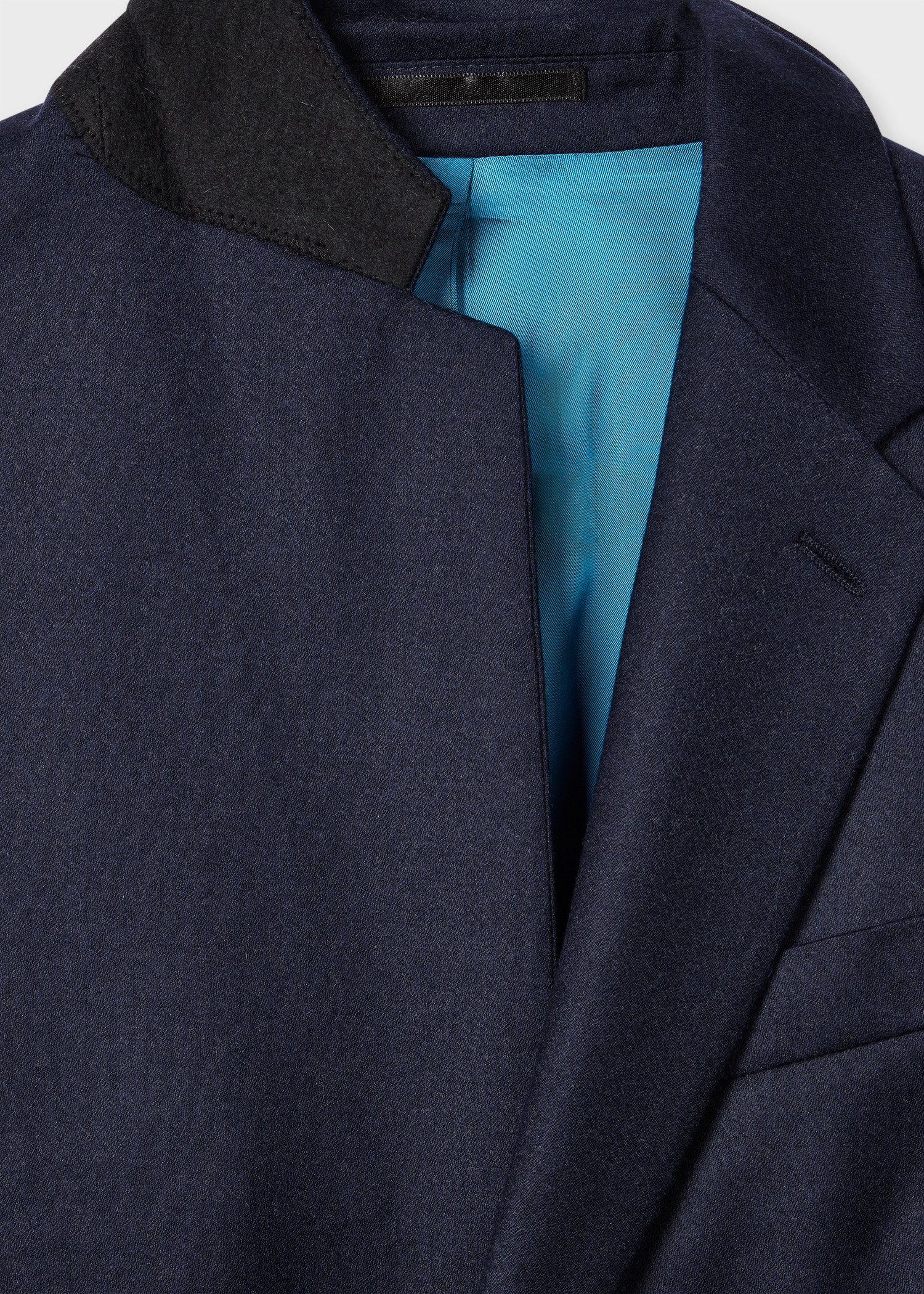 Tailored-Fit Navy Overdyed Wool-Cashmere Flannel Blazer - 2