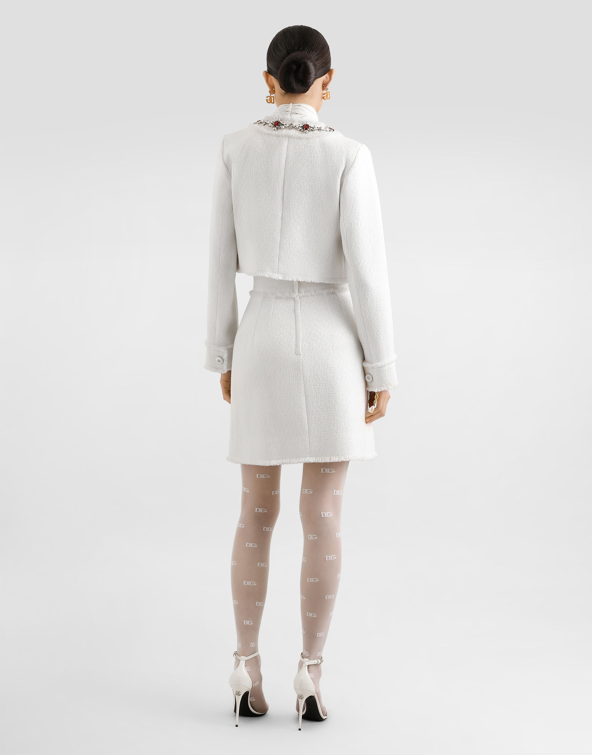 Short tweed jacket with jewel embroidery - 3
