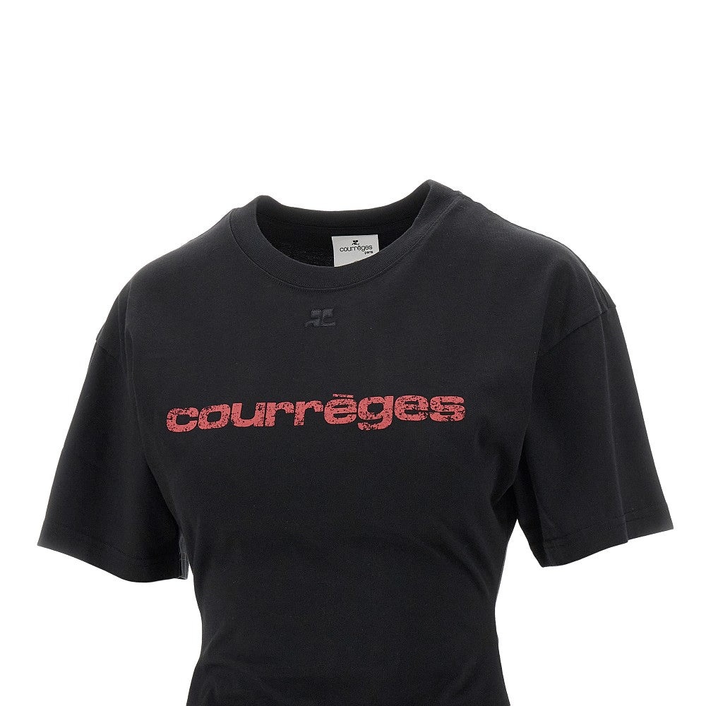 courrèges LOGO PRINT FITTED T-SHIRT | rboutique | REVERSIBLE