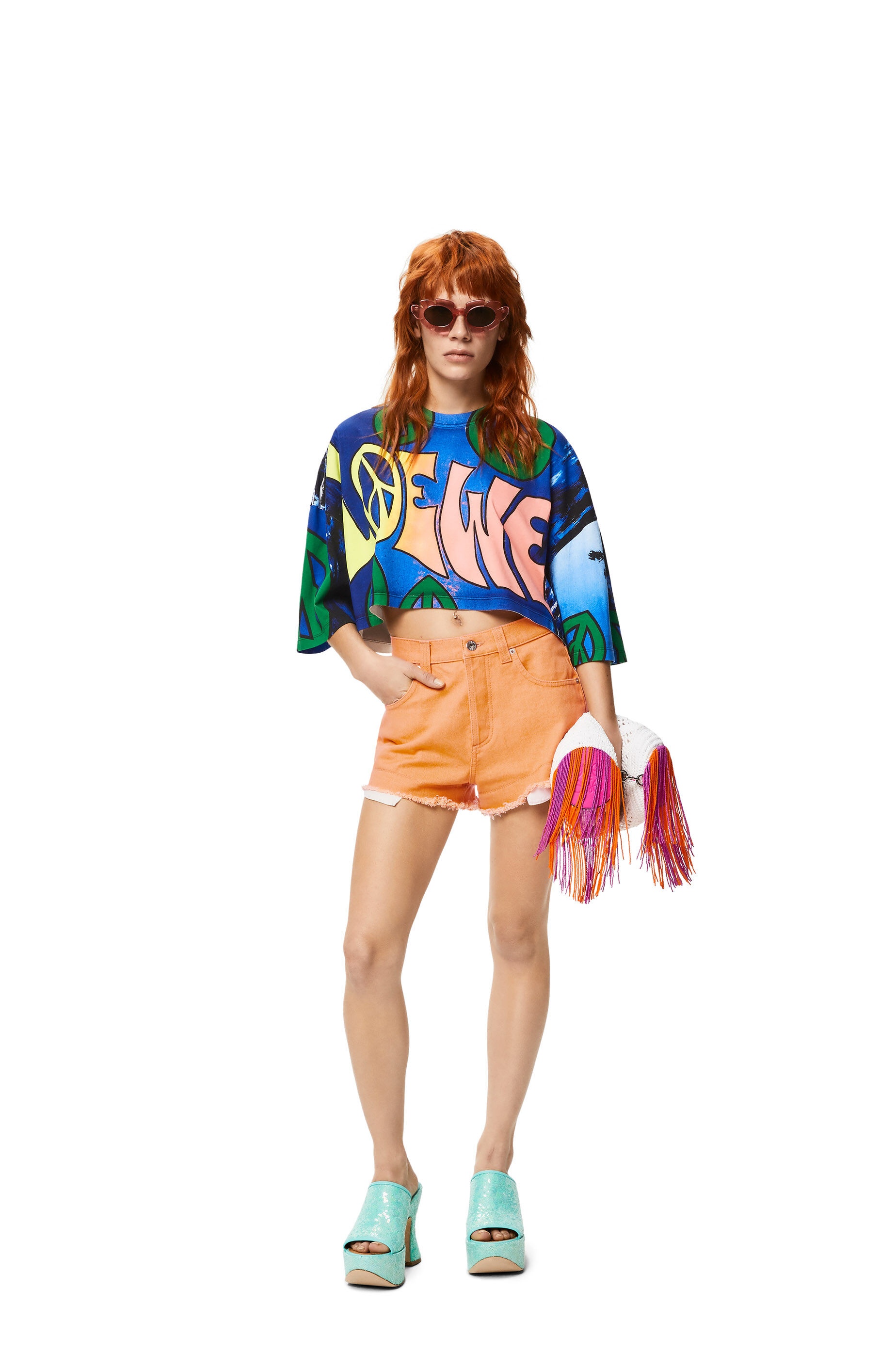 LOEWE peace cropped T-shirt in cotton - 2