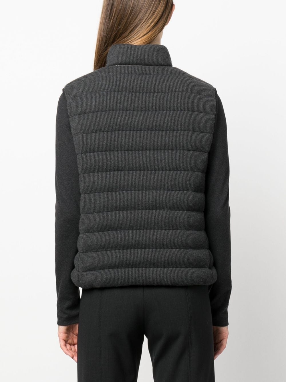 padded ribbed gilet - 4