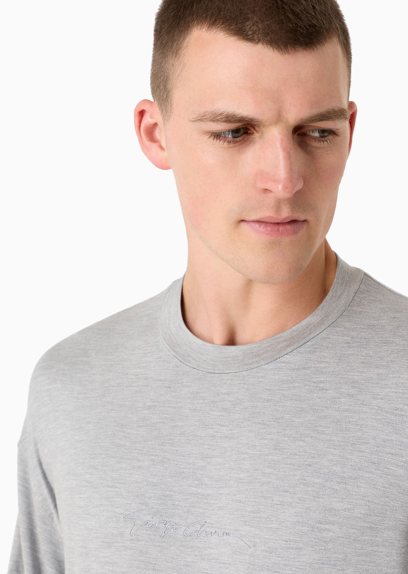 Stretch-silk crew-neck T-shirt 5