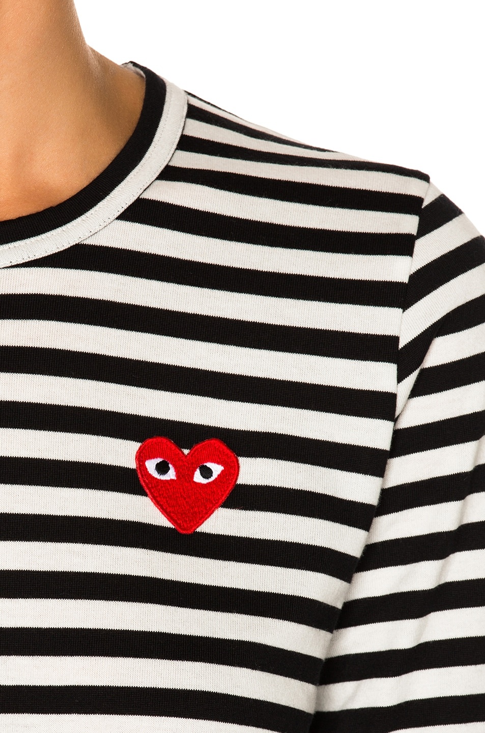 Cotton Red Emblem Stripe Tee - 6
