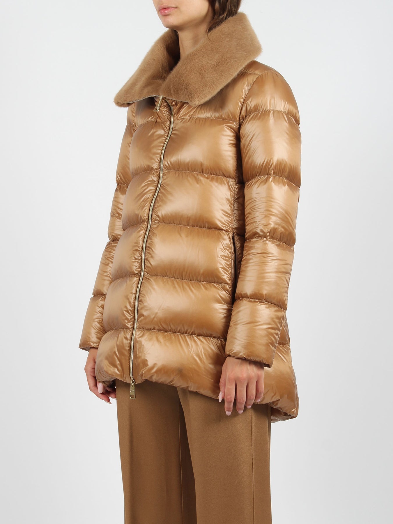 Eco-fur collar down jacket - 3