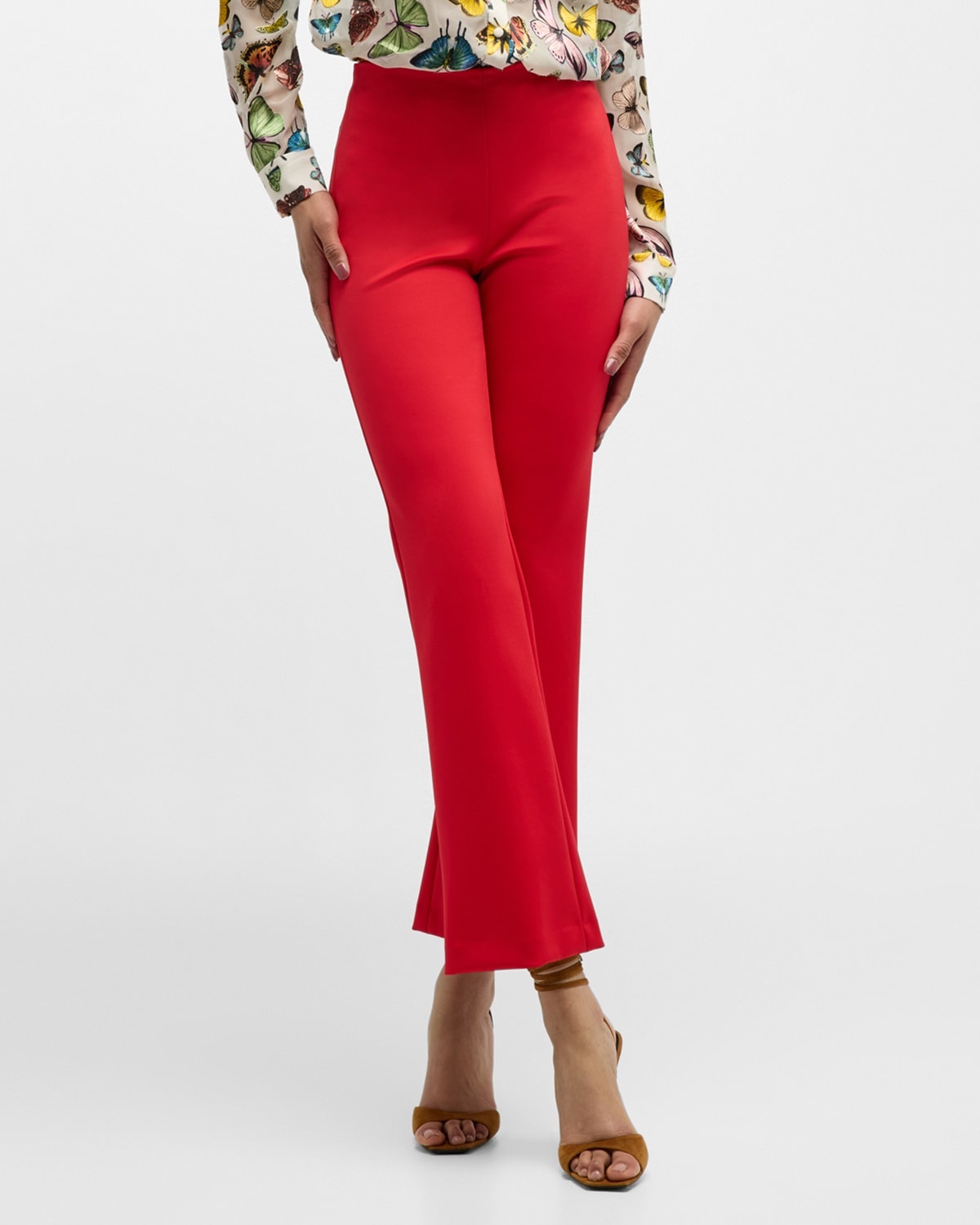 High-Rise Cropped Bootcut Pants - 7