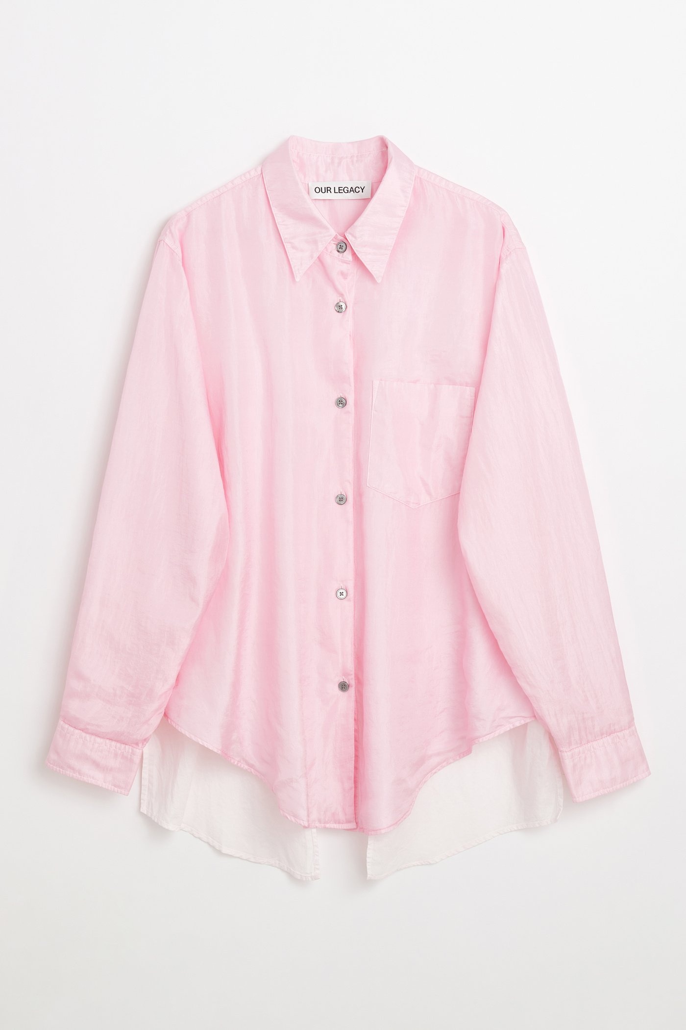 Apron Shirt Pink Cotton Silk - 1