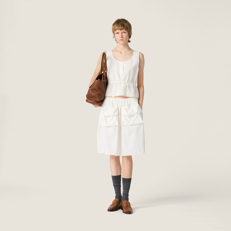 Miu Miu Slubbed poplin skirt outlook