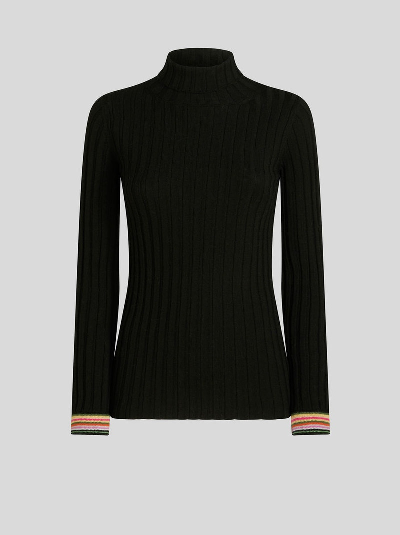 POLO NECK WOOL JUMPER - 1