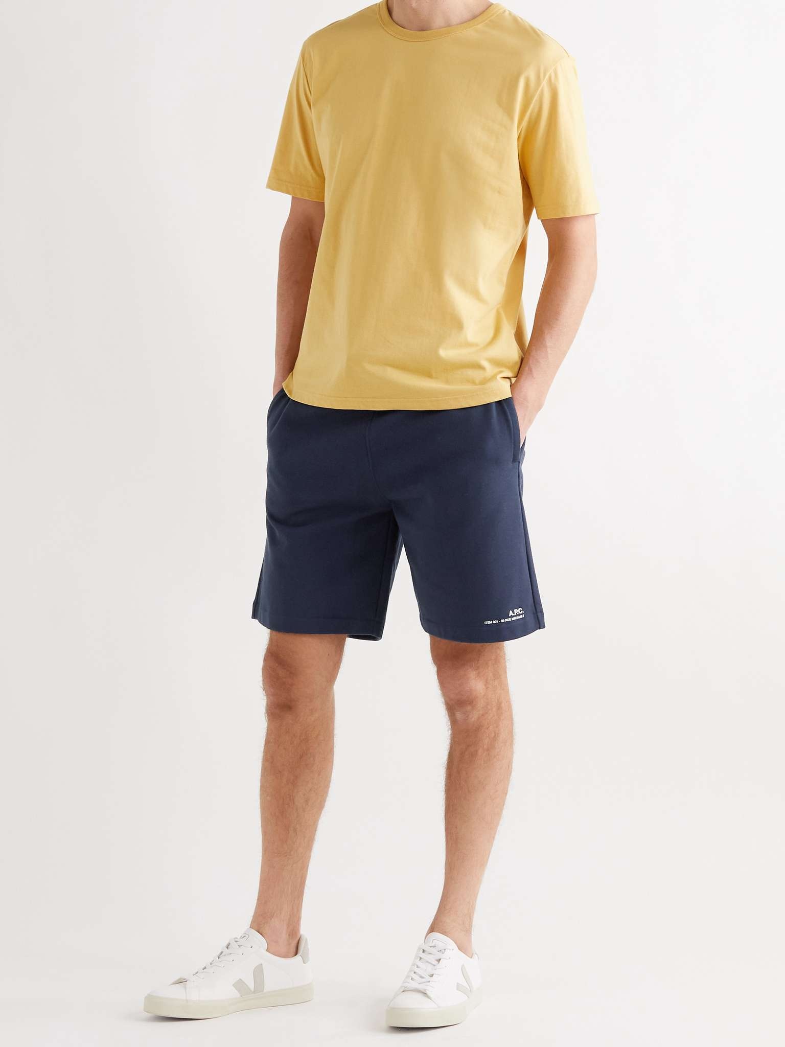 Logo-Print Fleece-Back Cotton-Jersey Drawstring Shorts - 2