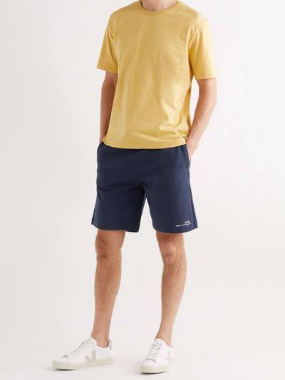 A.P.C. Logo-Print Fleece-Back Cotton-Jersey Drawstring Shorts outlook