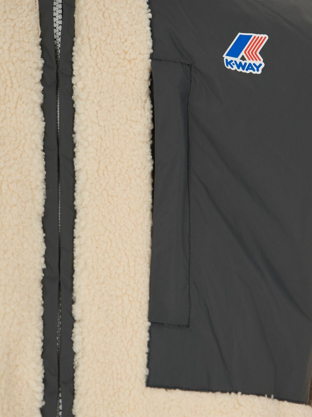 hooded fleece-paneled jacket - 3