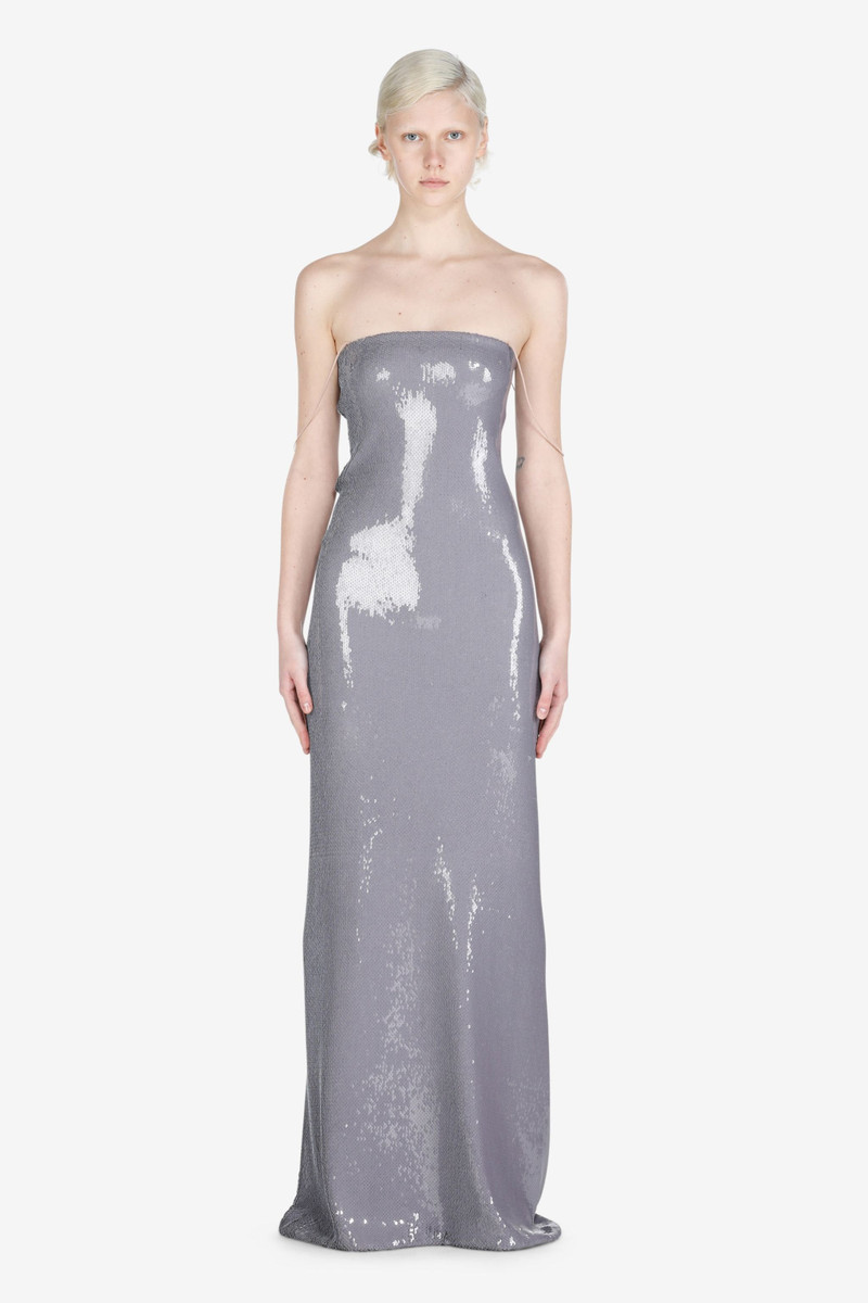 SEQUIN-EMBELLISHMENT STRAPLESS MAXI DRESS 1