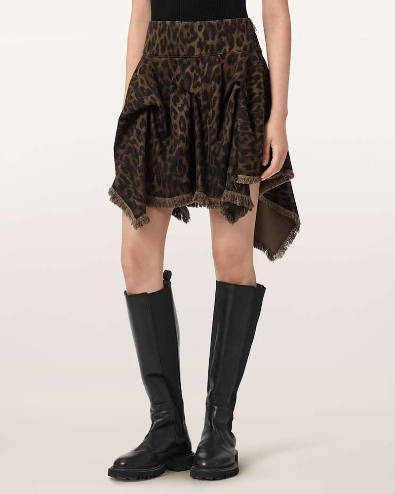 CRISSY LEOPARD PRINT DENIM MINI SKIRT 3