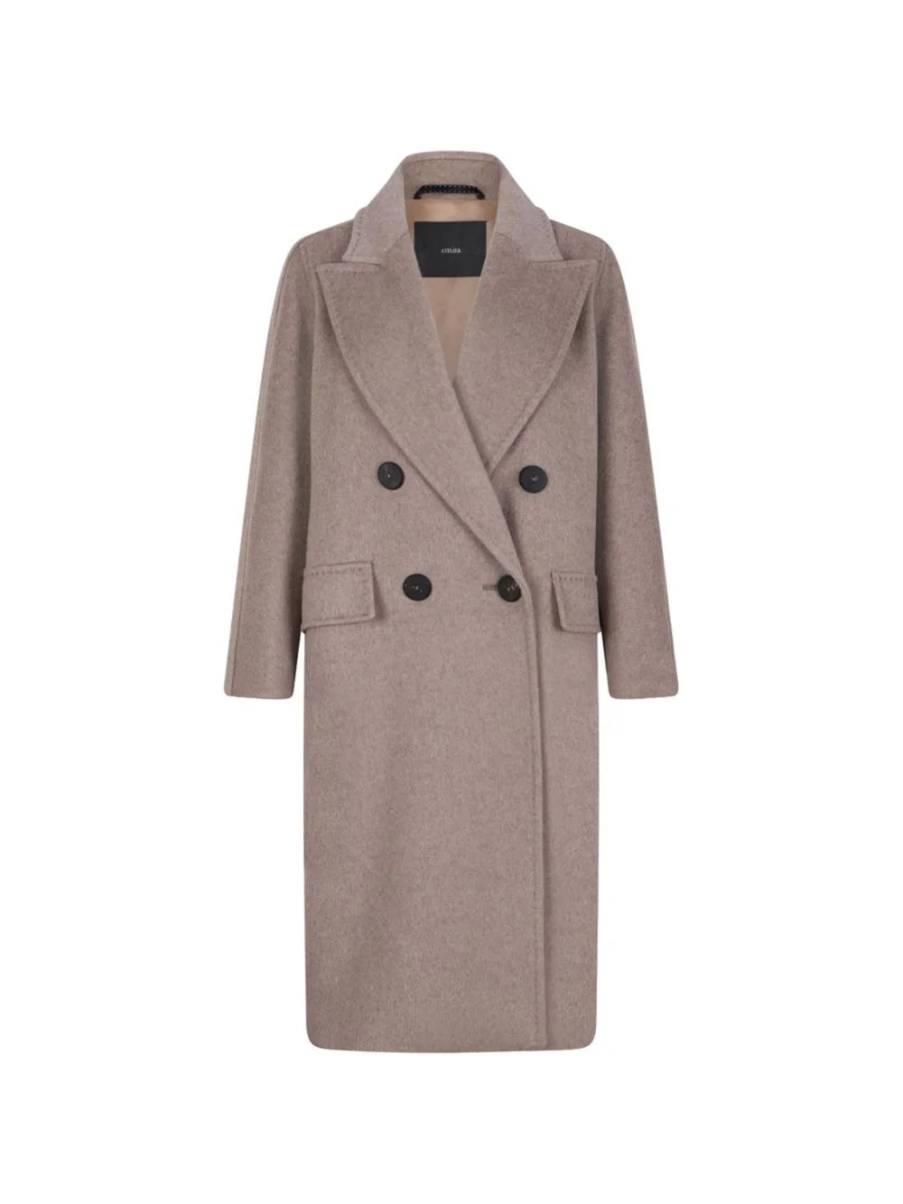 double-breasted cashmere coat - 1