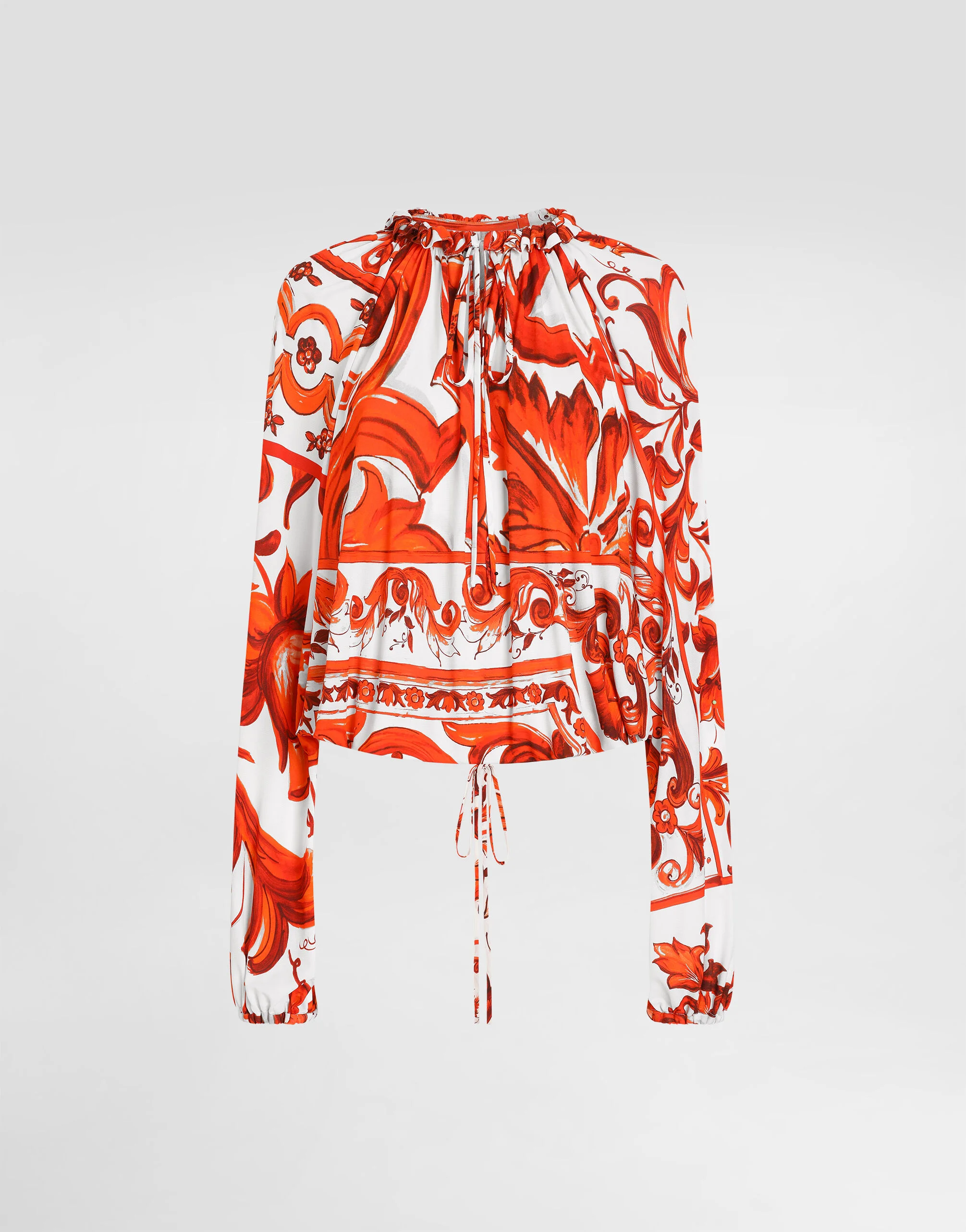 Majolica-print organzine top - 1
