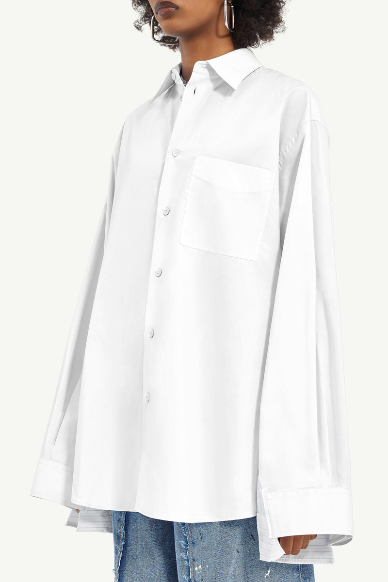 Plain and Stripy Cotton Poplin Shirt 5