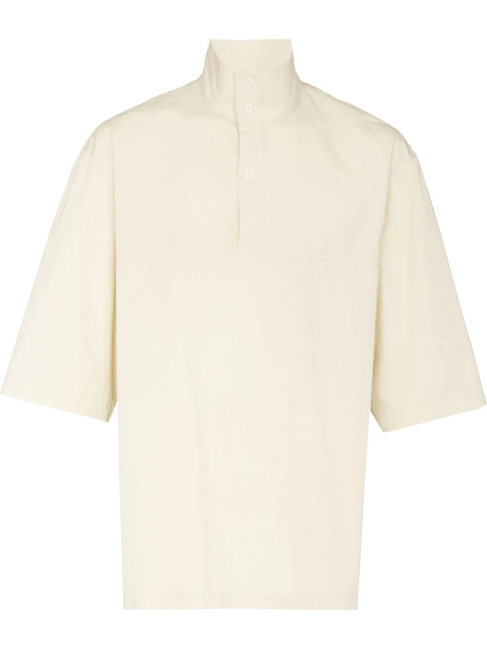 band-collar cotton shirt - 1