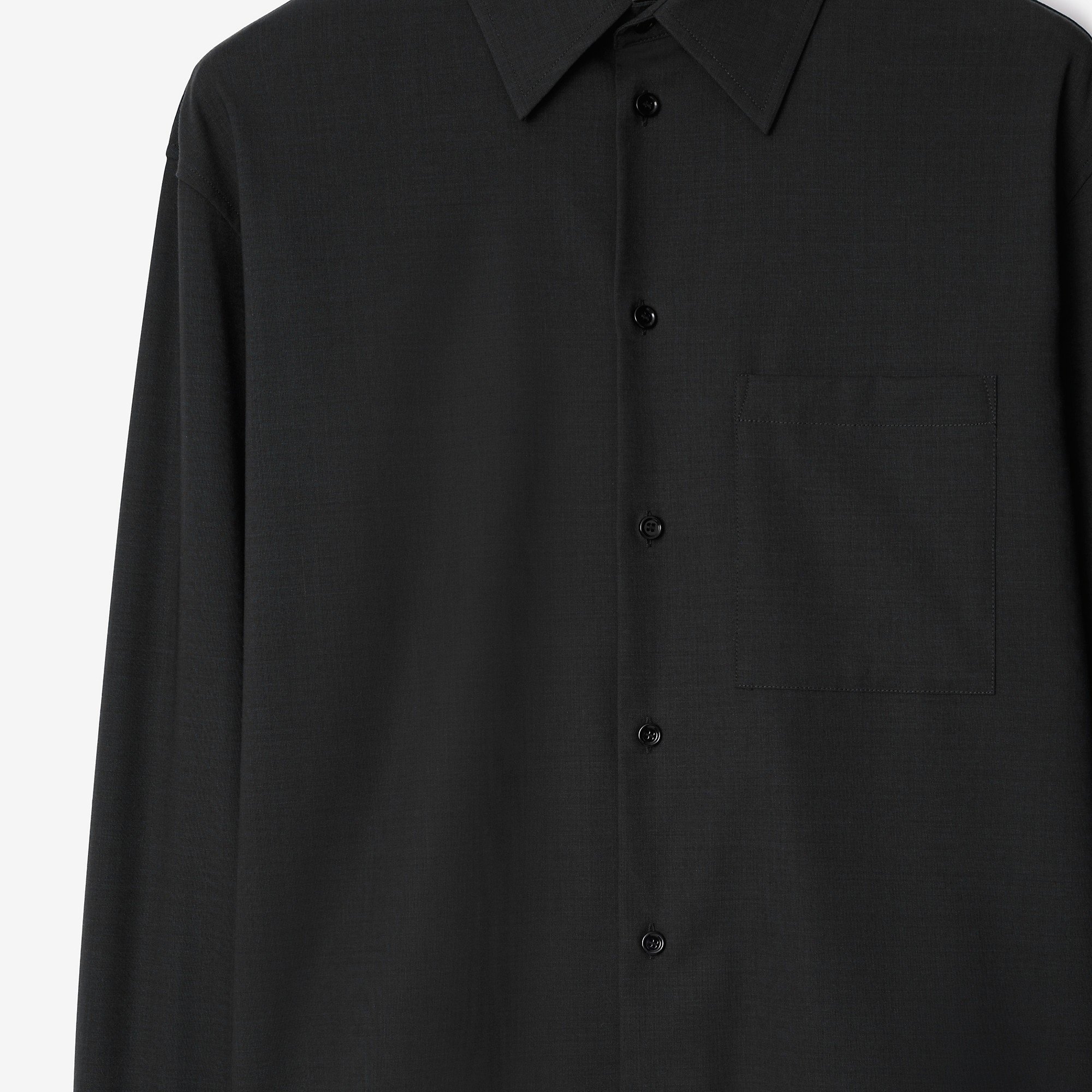 Tシャツ・カットソー Burberry FW25 Black stretch poplin shirt (8057473 A1189) 26873189_56508589_600.jpg
