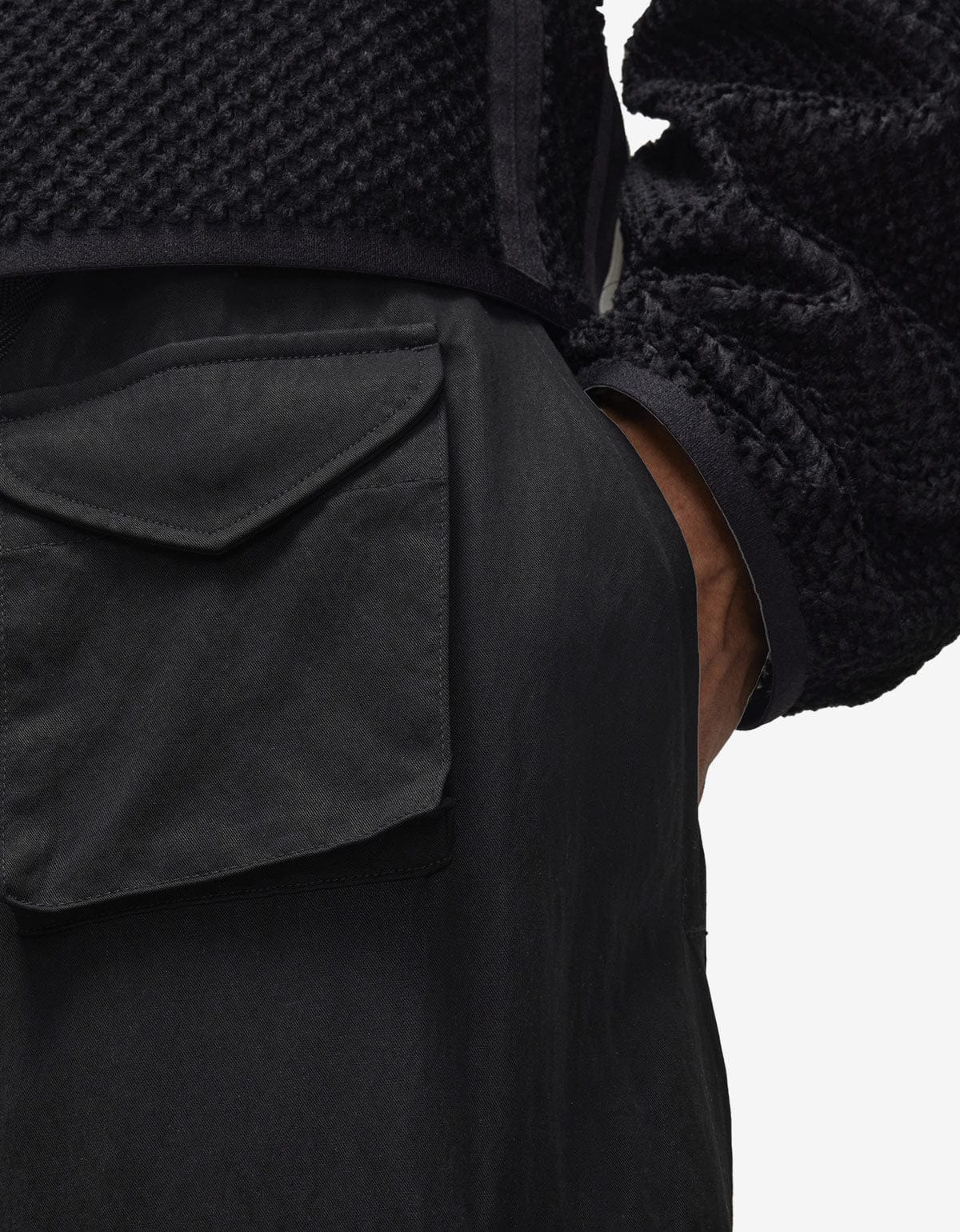 Y-3 Black Refined Wool Cargo Pants - 8