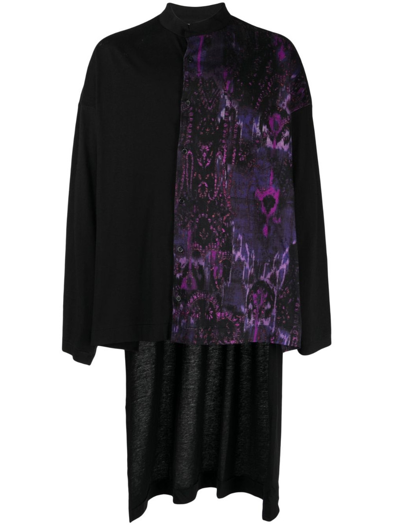 high-low collarless shirt 1