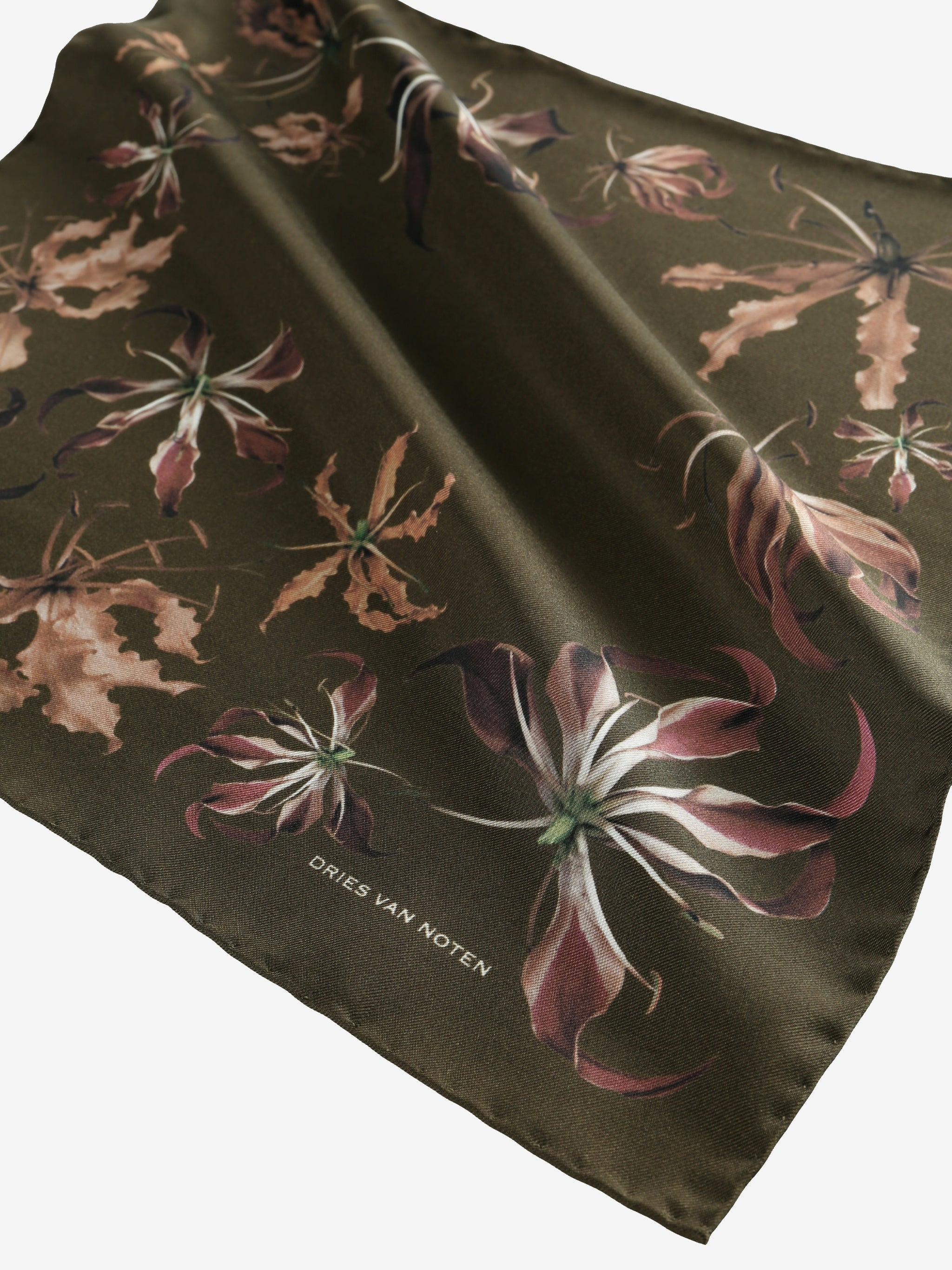 DRIES VAN NOTEN - Men Printed Silk Scarf - 2