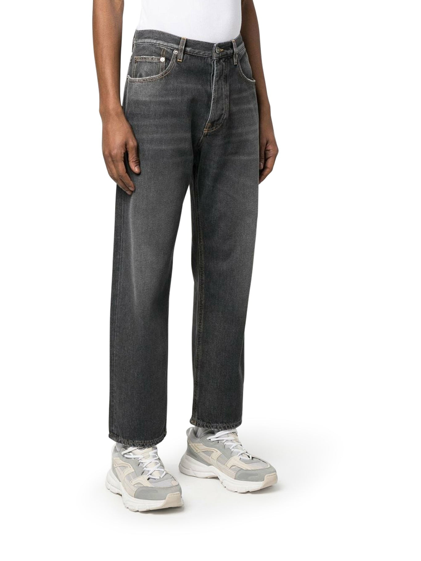LOGO-PATCH WIDE-LEG WASHED JEANS - 3