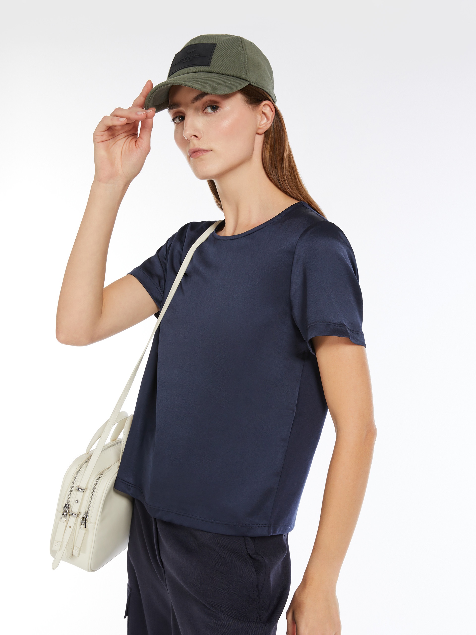 AMBURGO Satin and jersey T-shirt - 5