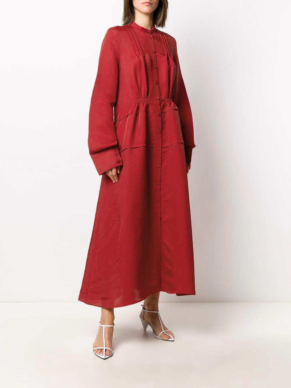 long-sleeve long shirtdress - 3