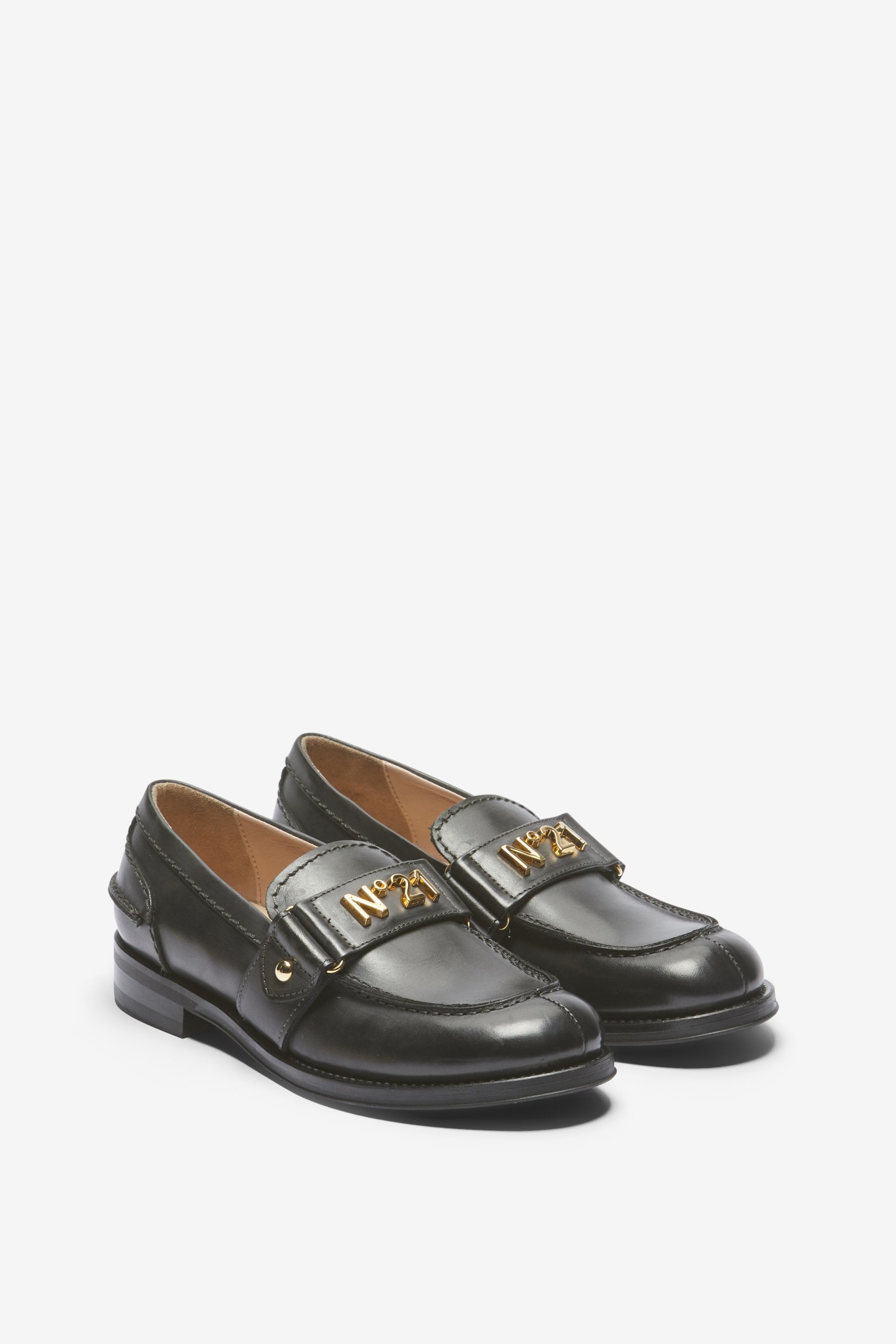 LOGO-PLAQUE LEATHER LOAFERS - 2