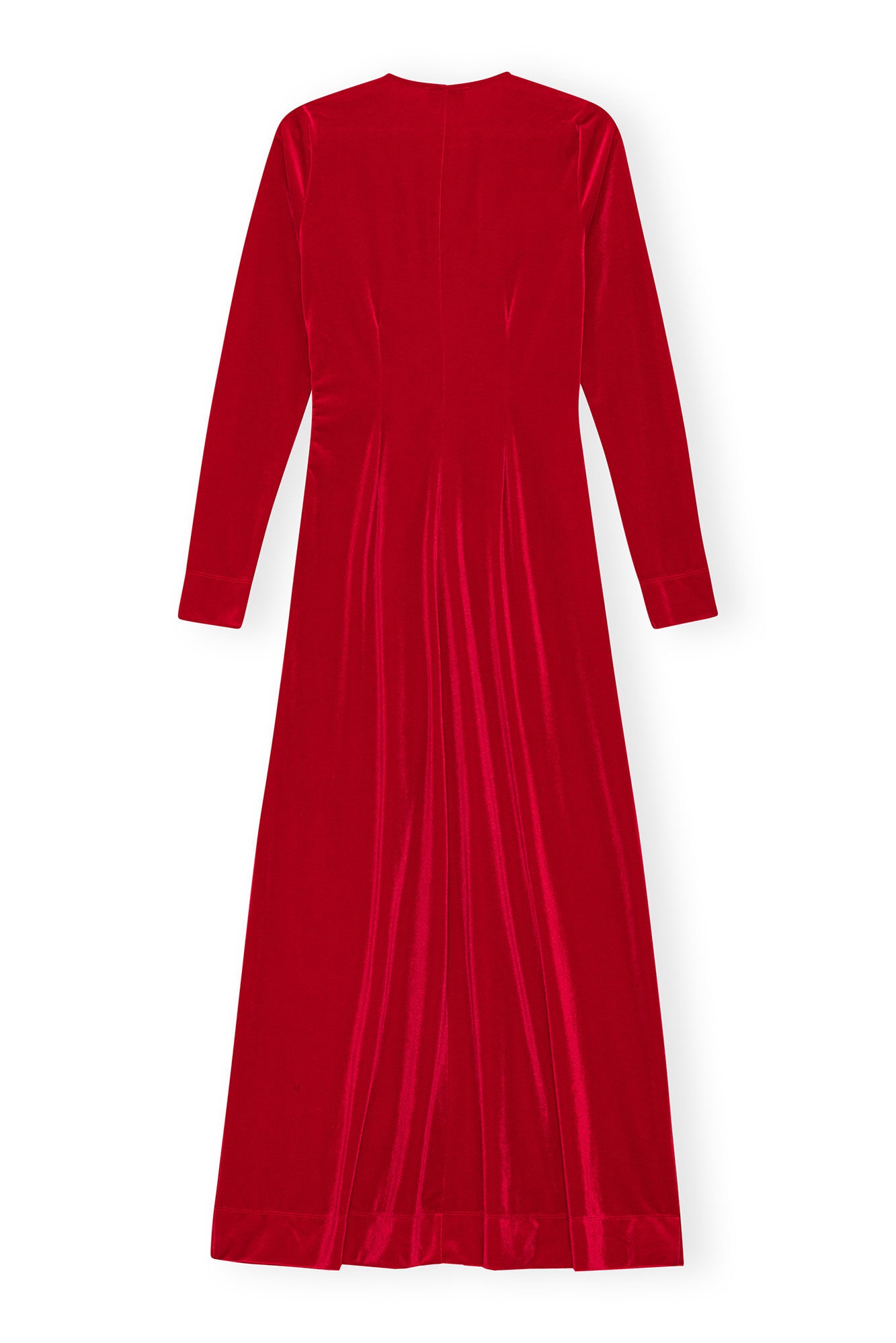 RED VELVET JERSEY TWIST LONG DRESS - 6
