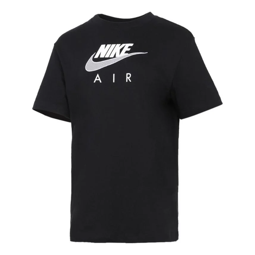 (WMNS) Nike Air Logo Casual Sports Short Sleeve Black T-Shirt CZ8615-010 - 1