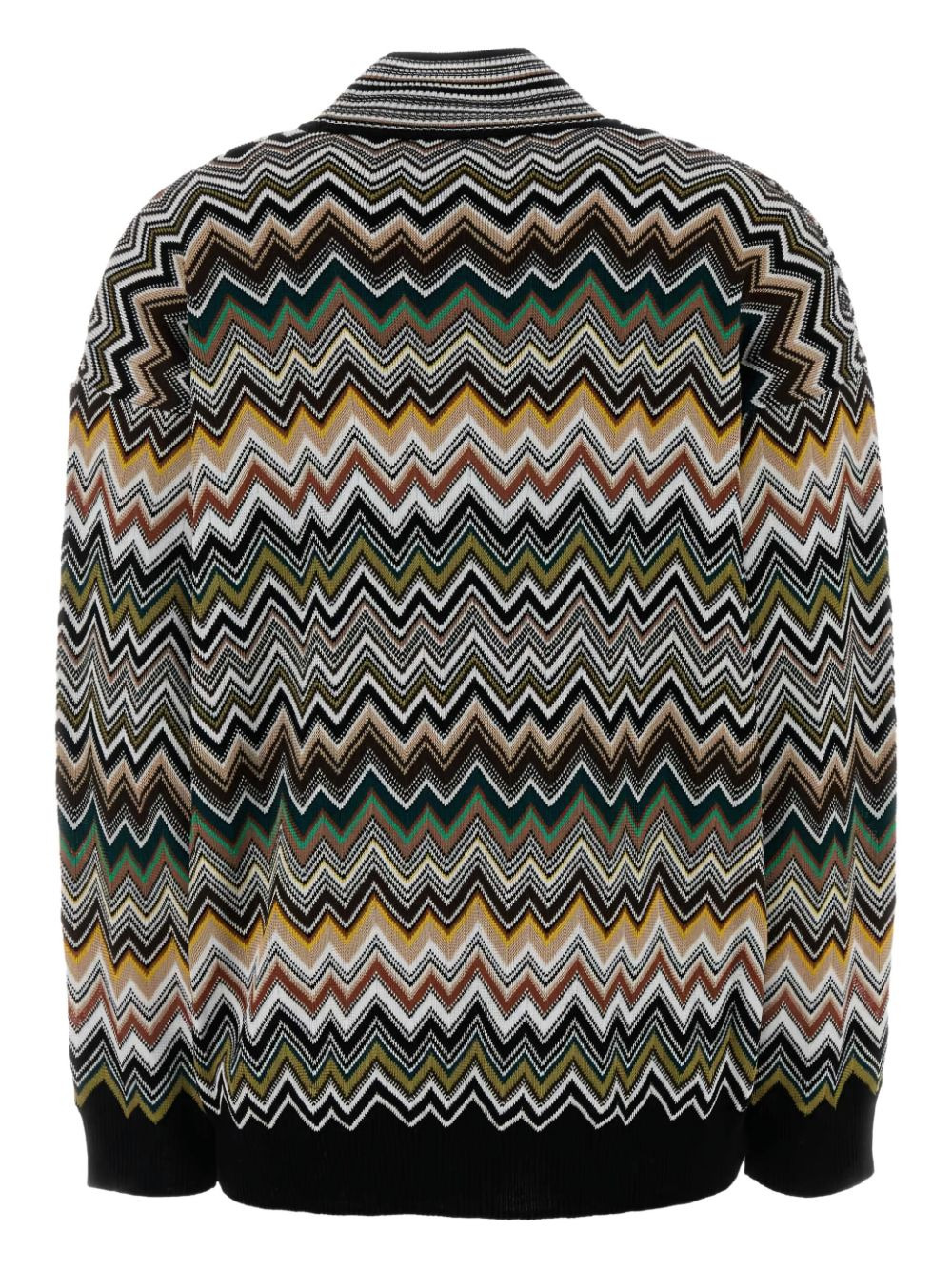 zigzag-pattern high-neck sweater - 2