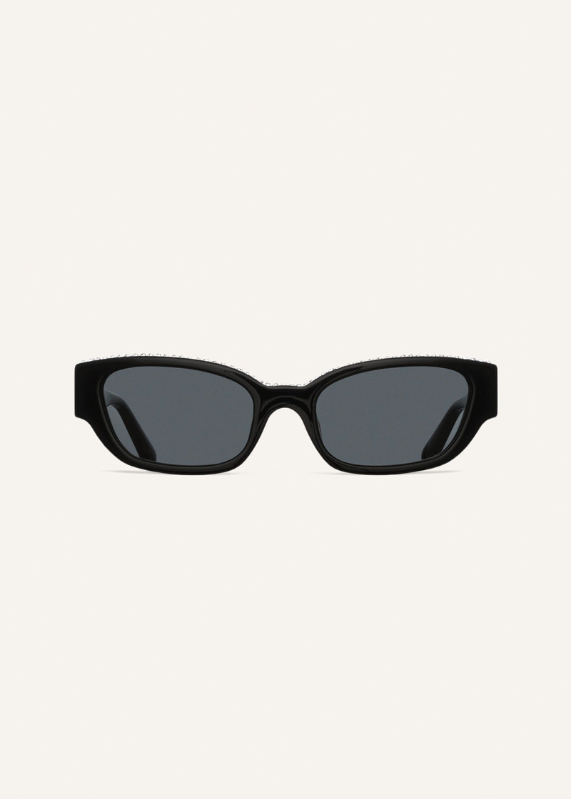 'I need a holiday' sunglasses in black crystals 1