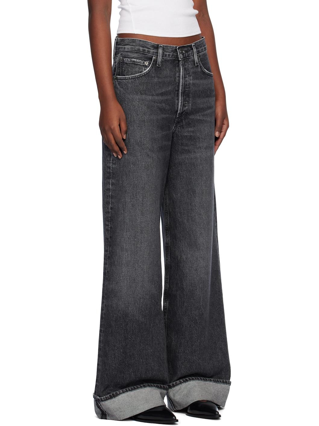 Gray Dame High Rise Wide Leg Jeans - 2