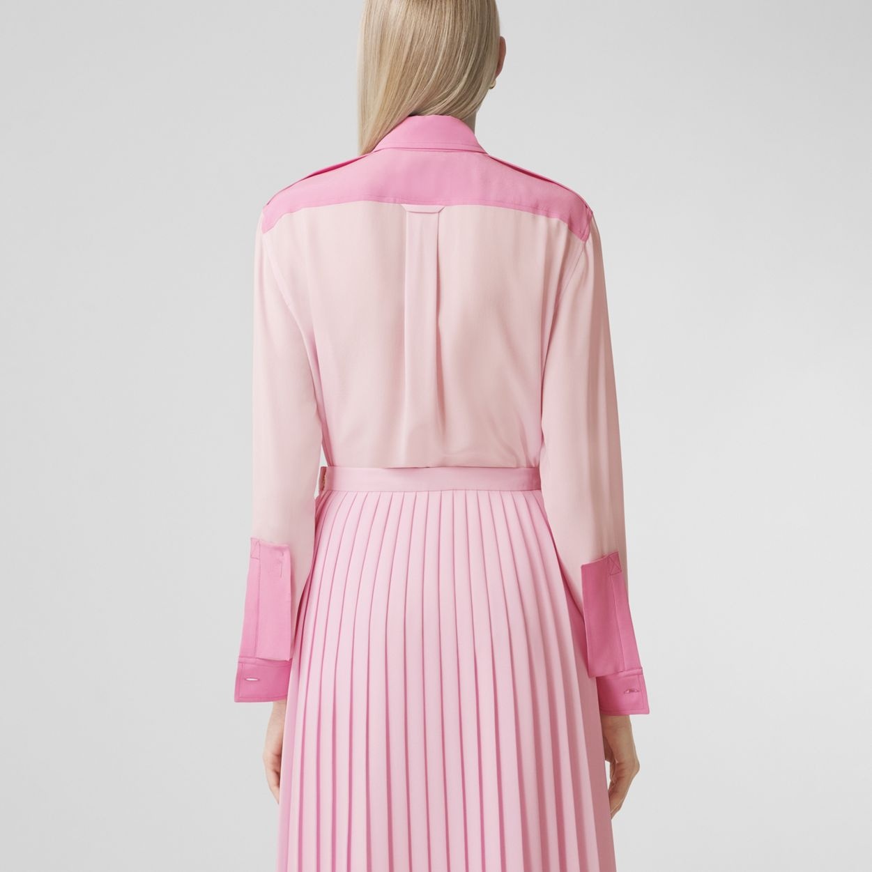 Panelled Silk Crepe de Chine Shirt - 4