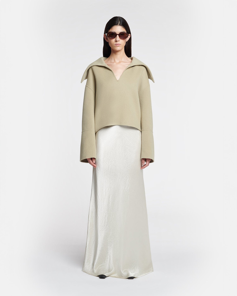 Nanushka Crinkled-Satin Midi Skirt outlook