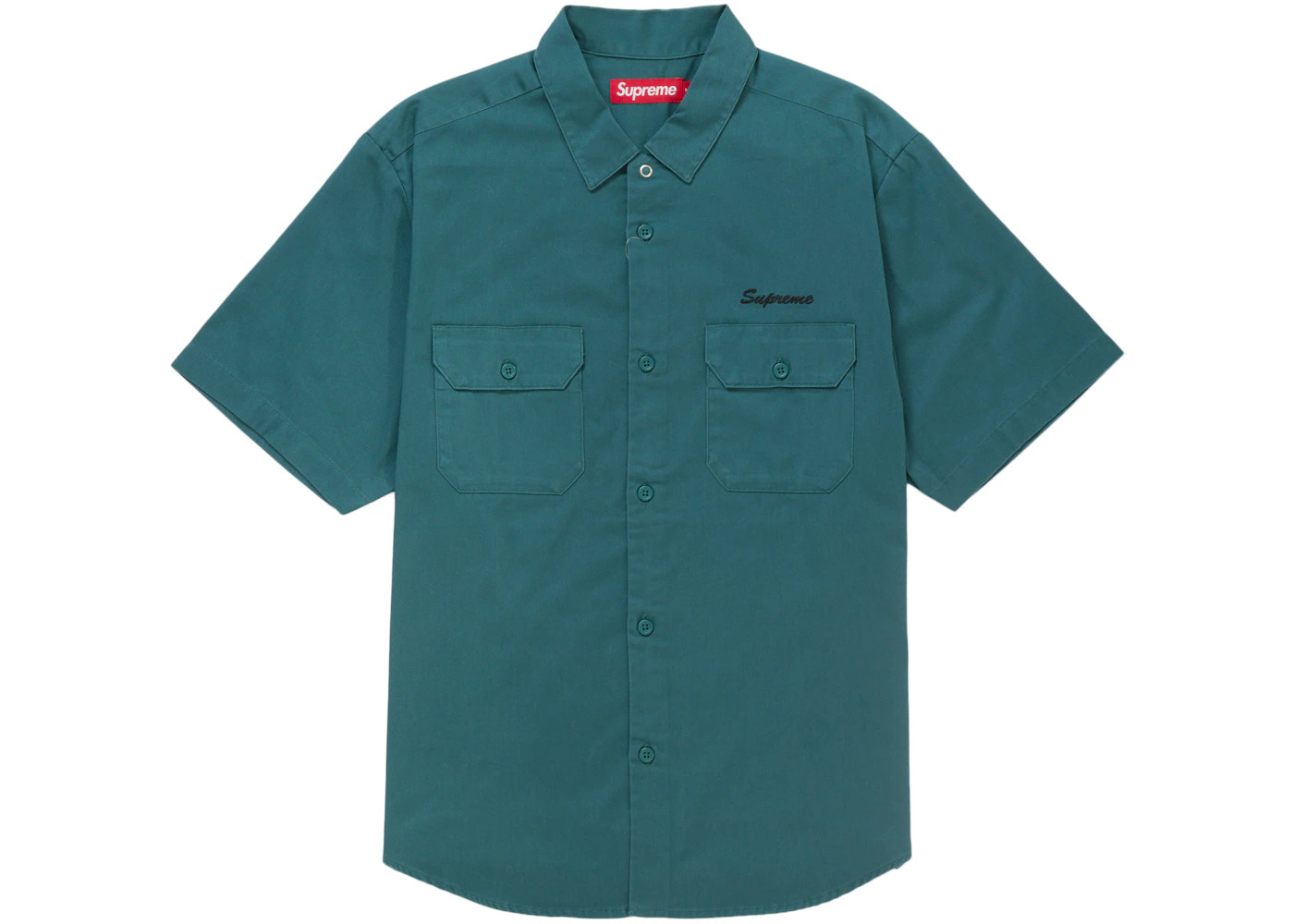 Supreme Rhinestone Pin Up S/S Work Shirt Green - 2