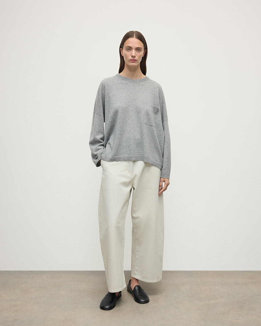 Gauzy Pocket Grey Cashmere Jumper - 2