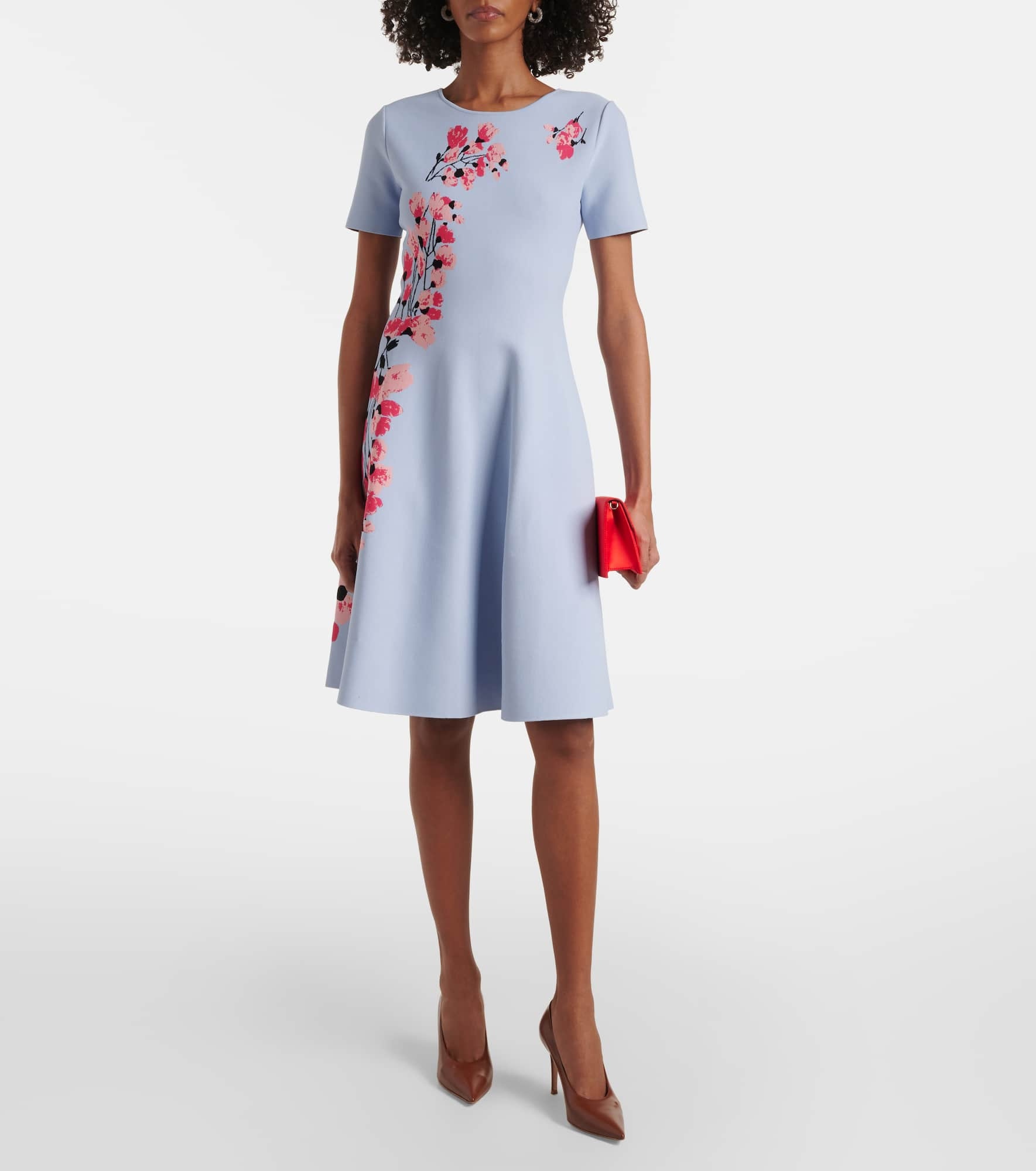 Floral jacquard midi dress - 2